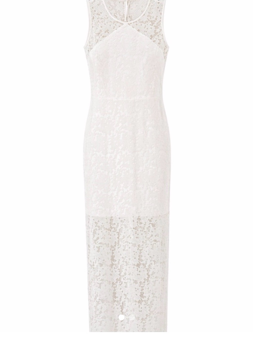 Diane Von Furstenberg White Textured Lace Dress